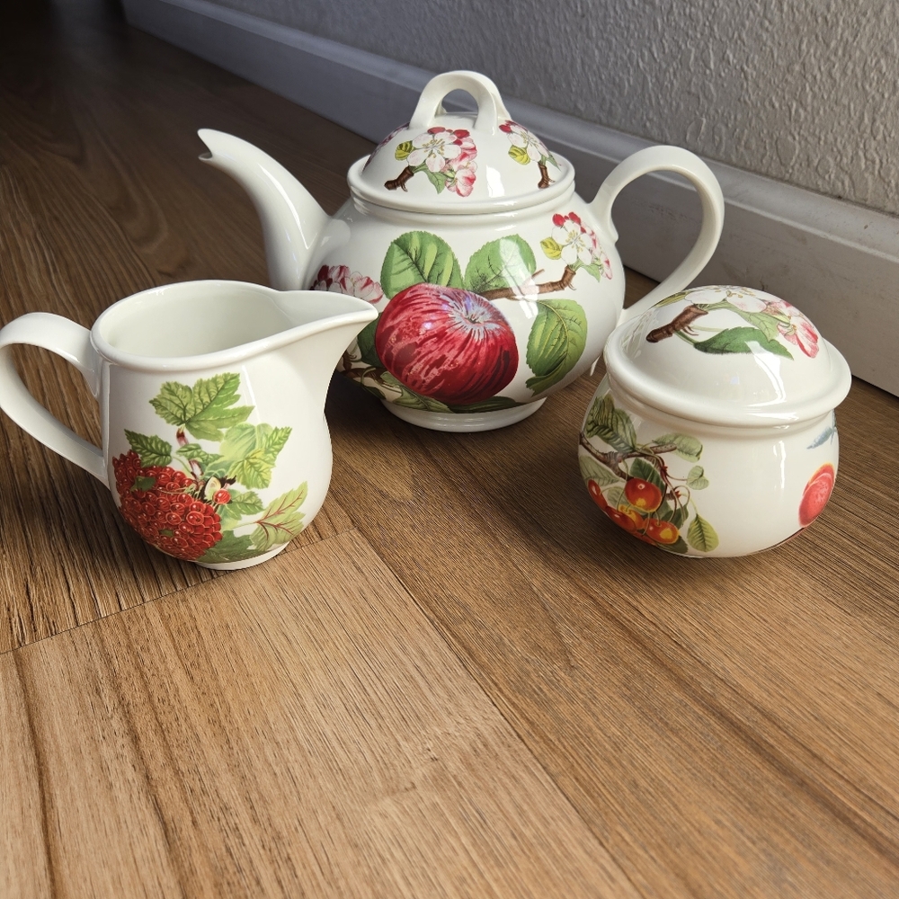 Pomona by Port Meirion Ceramic 3 PC Tea Set Made In England Excellent Condition